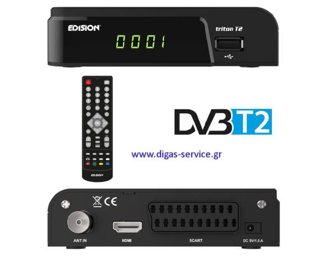 triton-T2 edision triton T2 δεκτης mpeg4