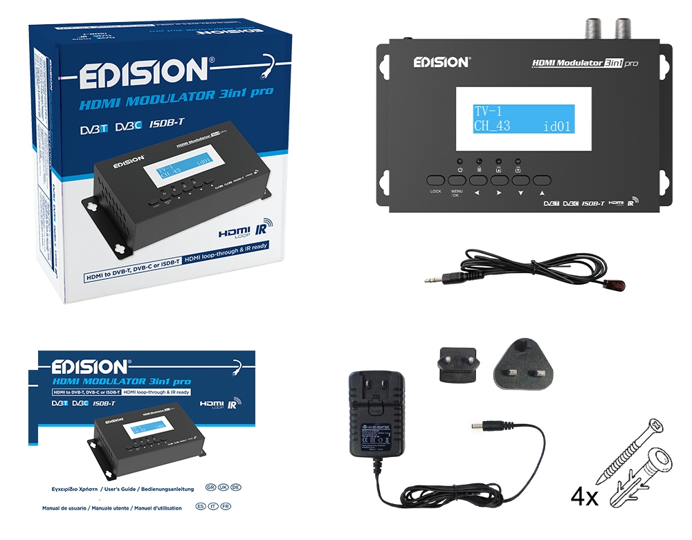 Οπίσθια όψη Edision HDMI MODULATOR 3in1 pro