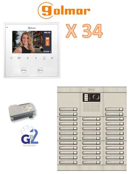 Golmar gb2 kit 34 για 34 διαμερίσματα Golmar Θυροτηλεόραση πολυκατοικίας 34 διαμερισμάτων