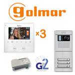 Golmar gb2 kit 3 για 3 διαμερίσματα Golmar Θυροτηλεόραση πολυκατοικίας 3 διαμερισμάτων