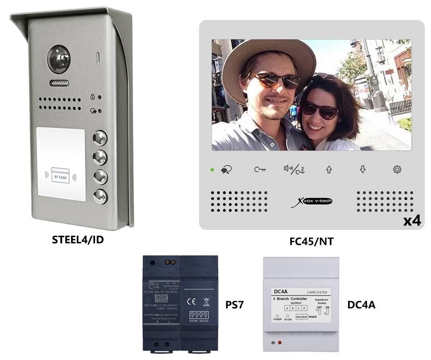 xvox Θυροτηλεόραση 4 Διαμερισμάτων KIT